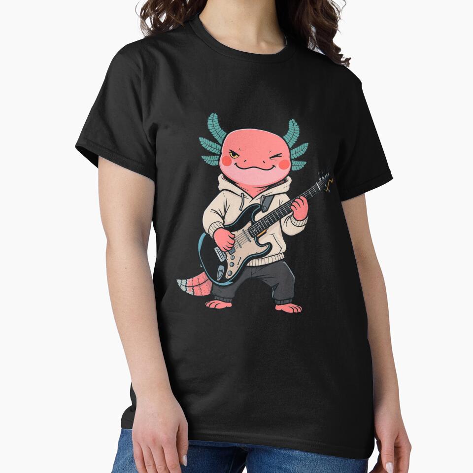 Guitar Player Axolotl – Cool Electric Guitar Music Illustration by ColorSplash123