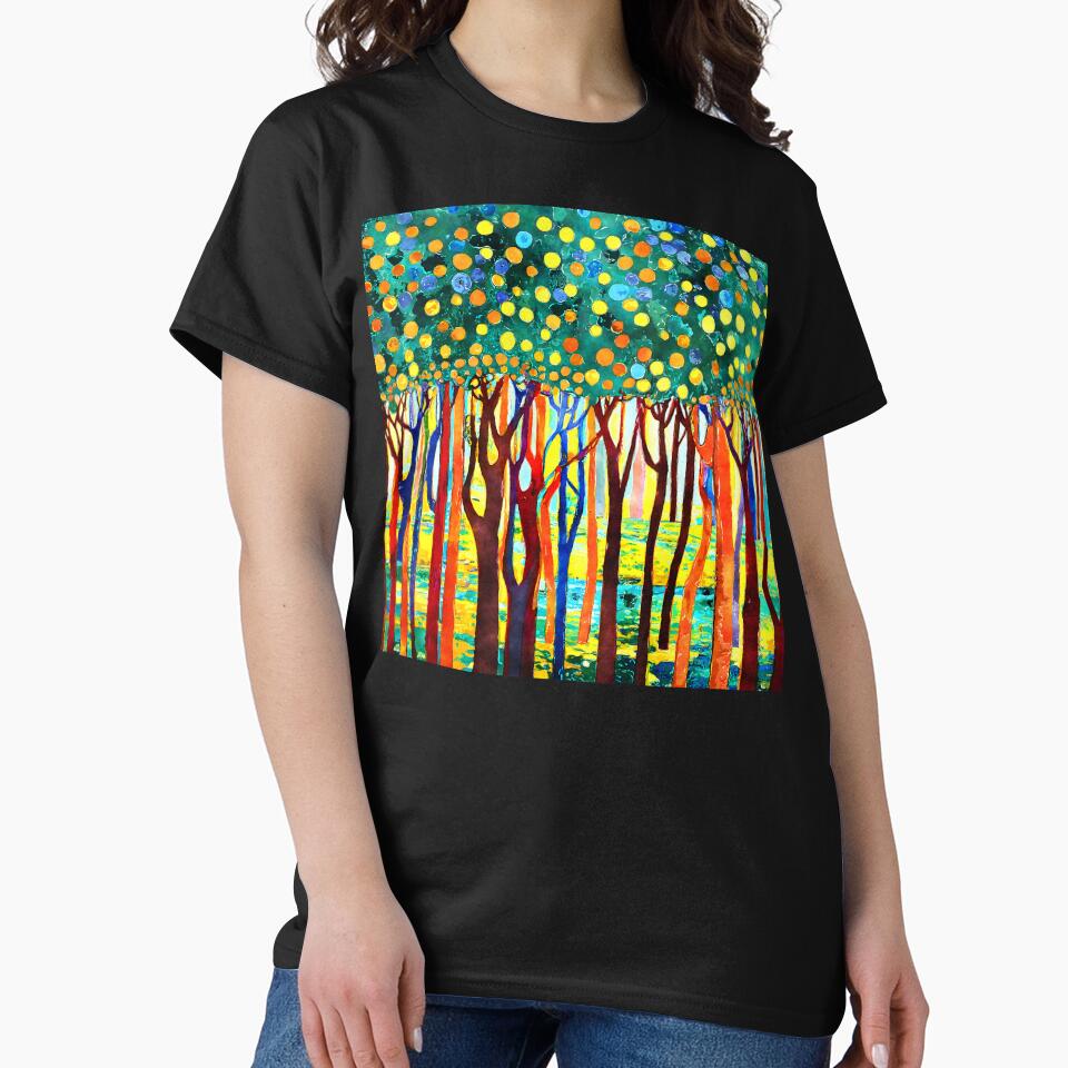 Fantasy Funky Forest Colorful Trees Abstract Digital Art by DEC02