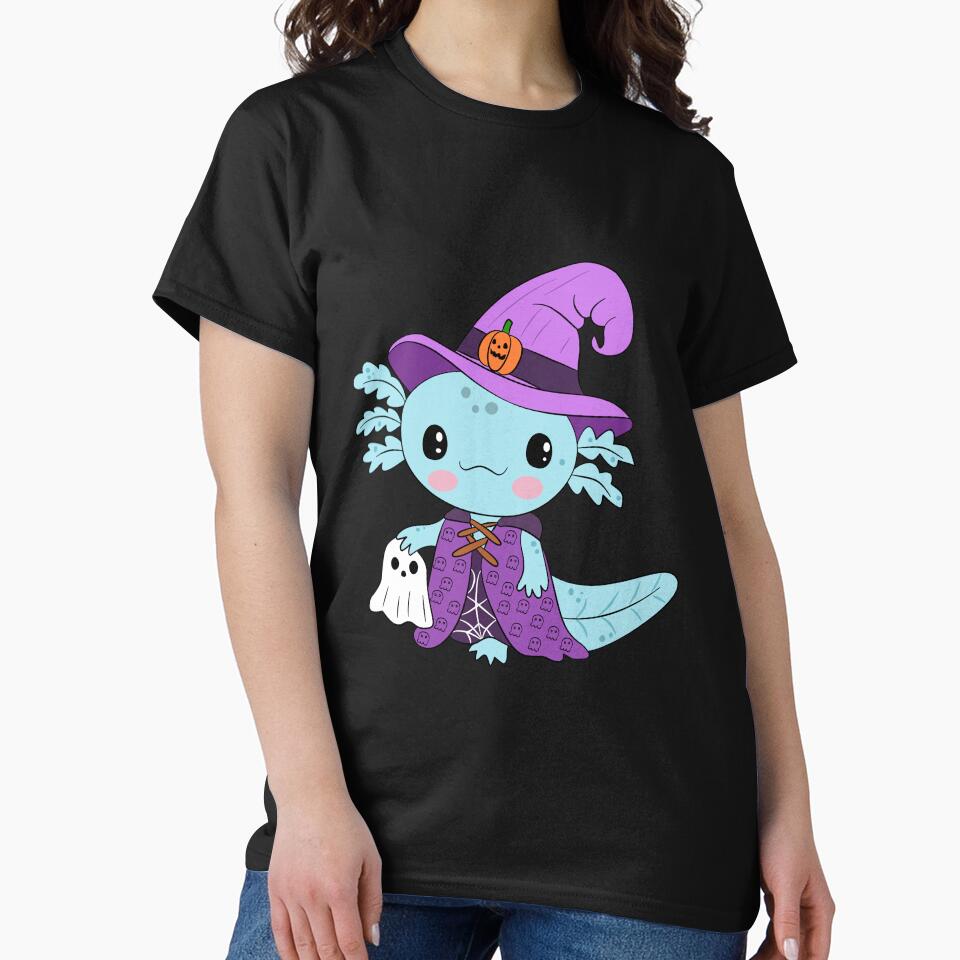 Blue axolotl Halloween by Pe.peach