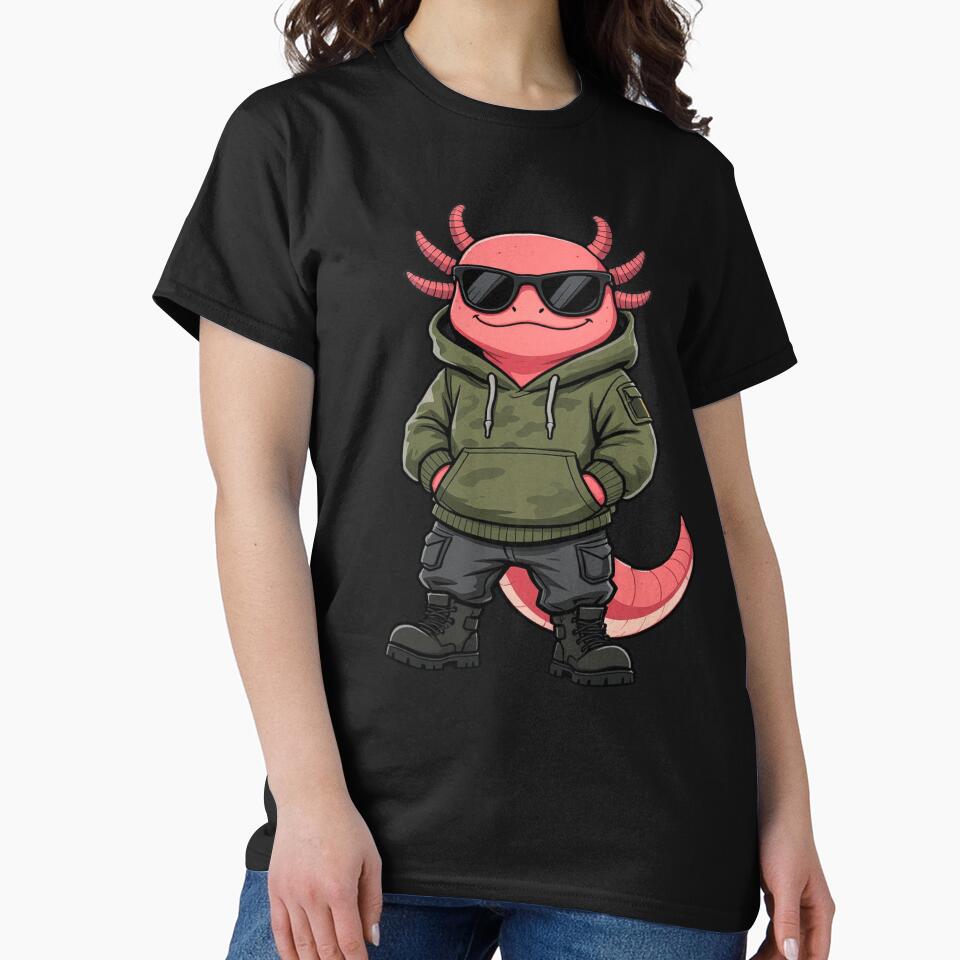 Army Hoodie Axolotl – Modern Cool Military Streetwear Illustration by ColorSplash123