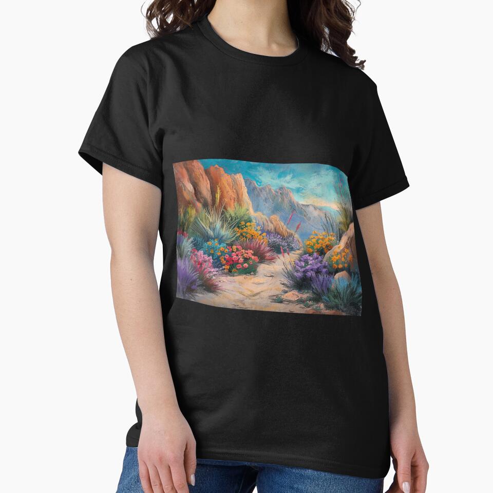 Desert canyon with colorful wildflowers by palmyst