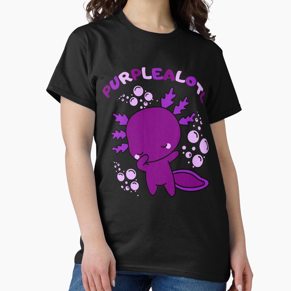 Cute cartoon baby purple Axolotl funny pun by ColorAlotl