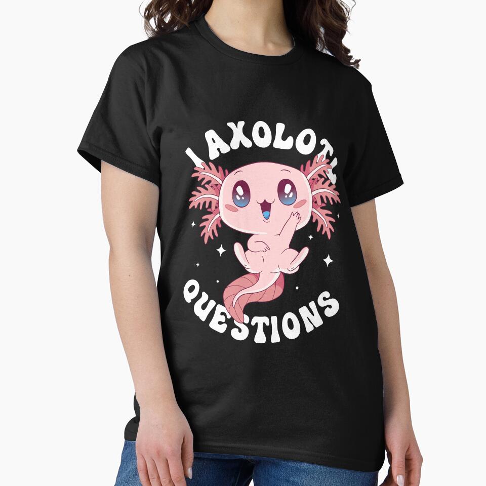 Kawaii I Axolotl Questions Funny Axolotl Lover Cute Axolotl by lanynx design