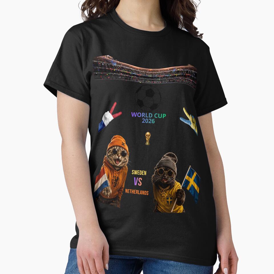 Turkey vs Sweden World Cup 2026 Funny Cat Soccer Fan Shirt by nexargraphics