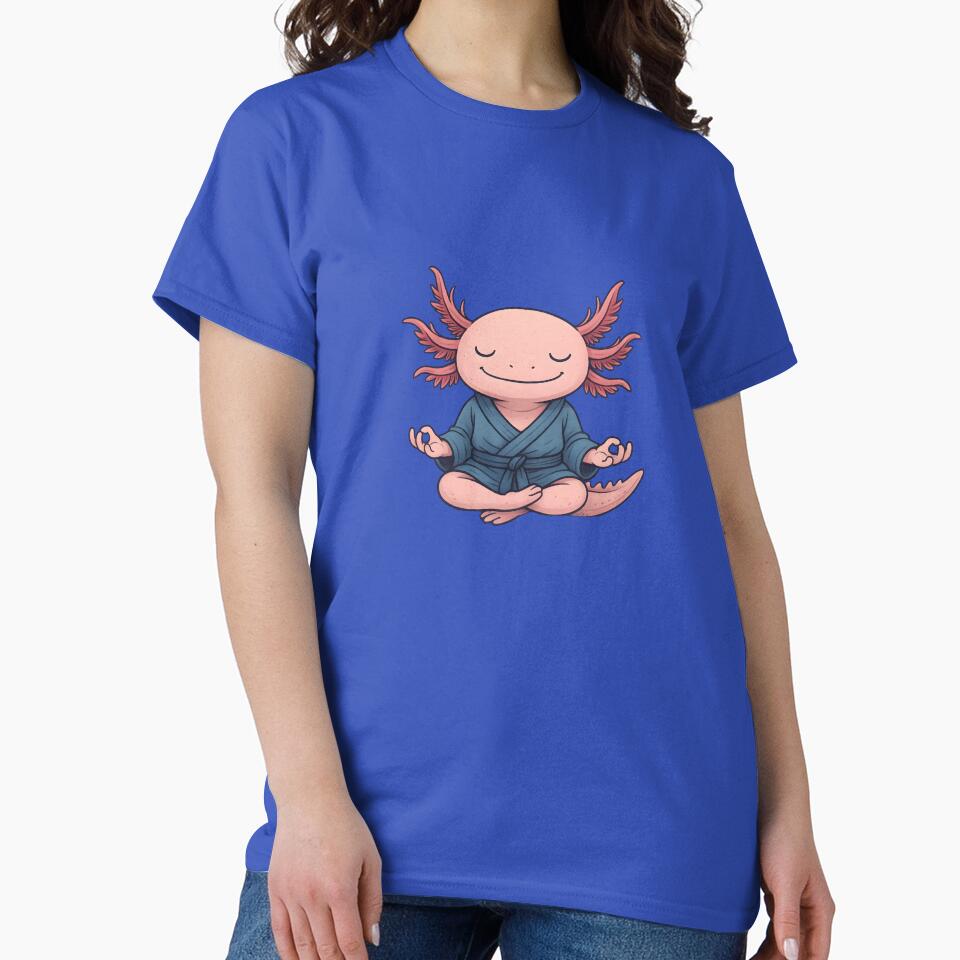 Zen Axolotl – Meditating Amphibian in Comic Style by Art Happens