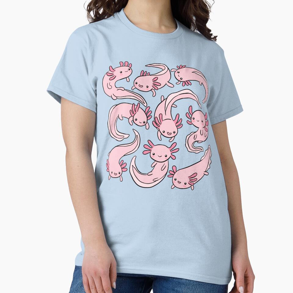 Cute little happy axolotls pattern by Yarafantasyart