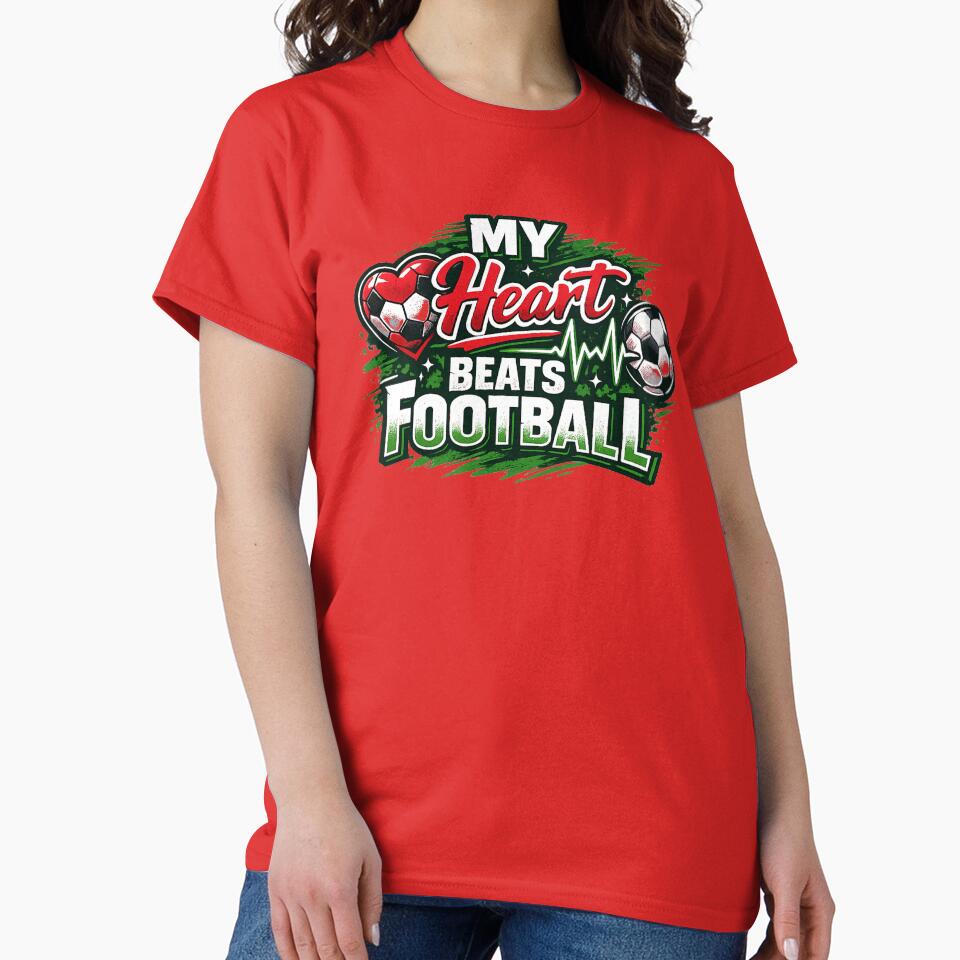 My Heart Beats Football | Soccer Heartbeat Design by DNHZstore
