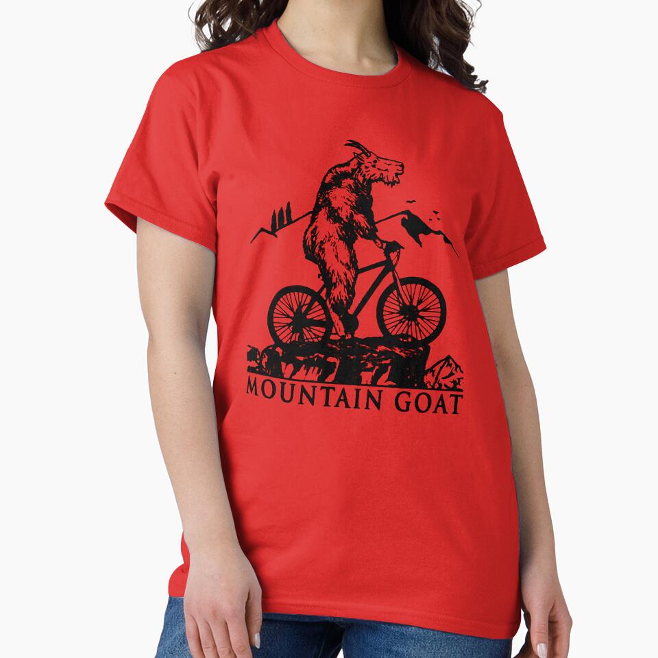Cool Mountain Goat Tee Riding Biking by domdesigns468
