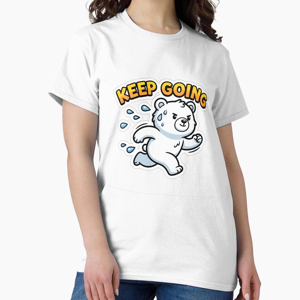 Keep Going - Cute Running Bear Motivational Sticker by Atlant11
