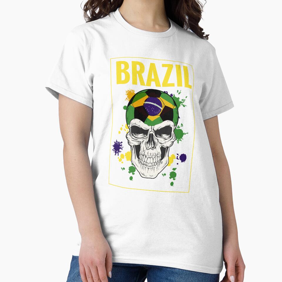Brazilian Soccer Player Brasilia Skull Football by anziehend