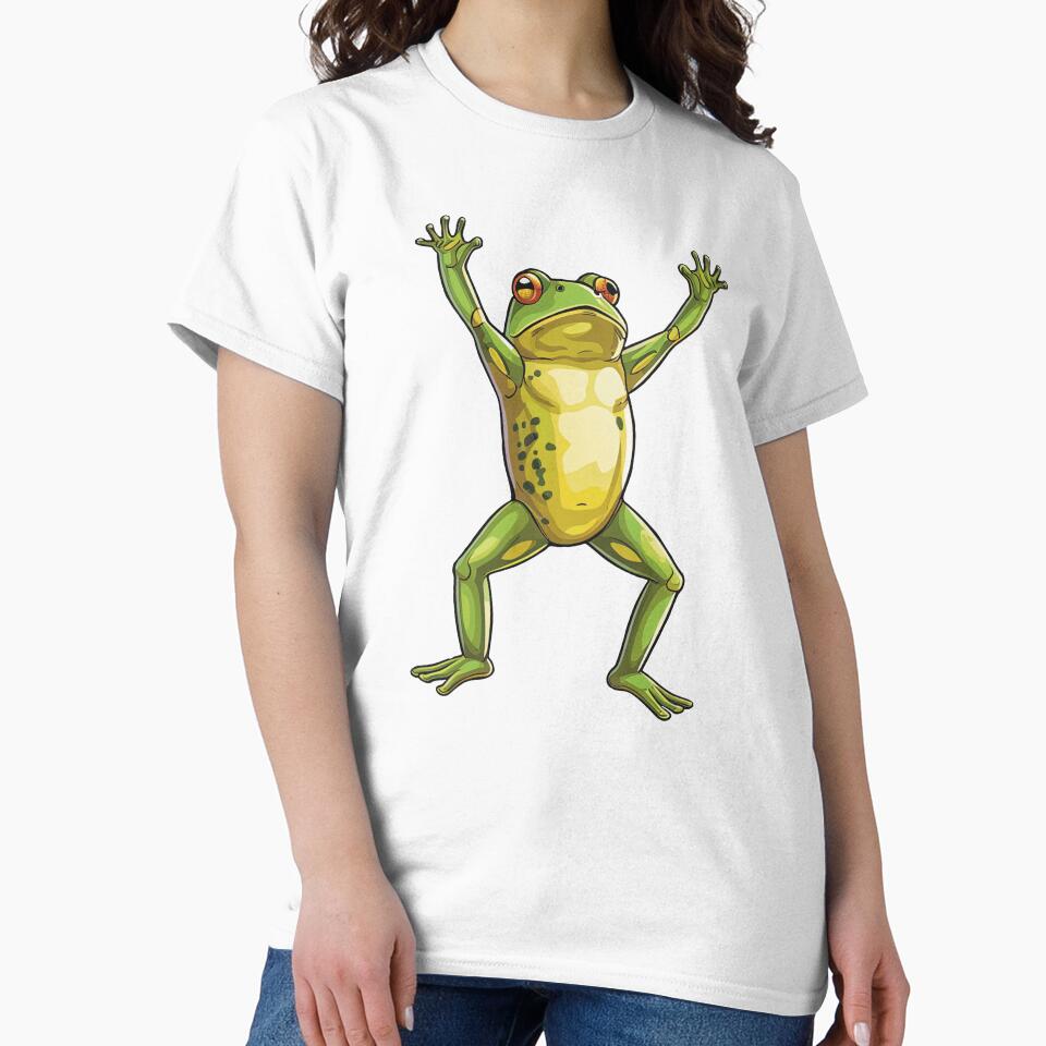 Funny Frog With Hands Up by RockFireMerch