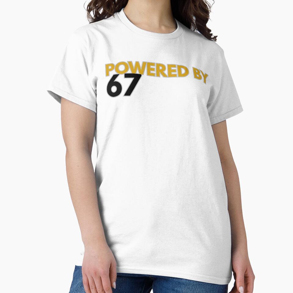 Powered by 67 Funny Running Shirt — Gift for Runners and Fitness Fans by PlayTrackCo