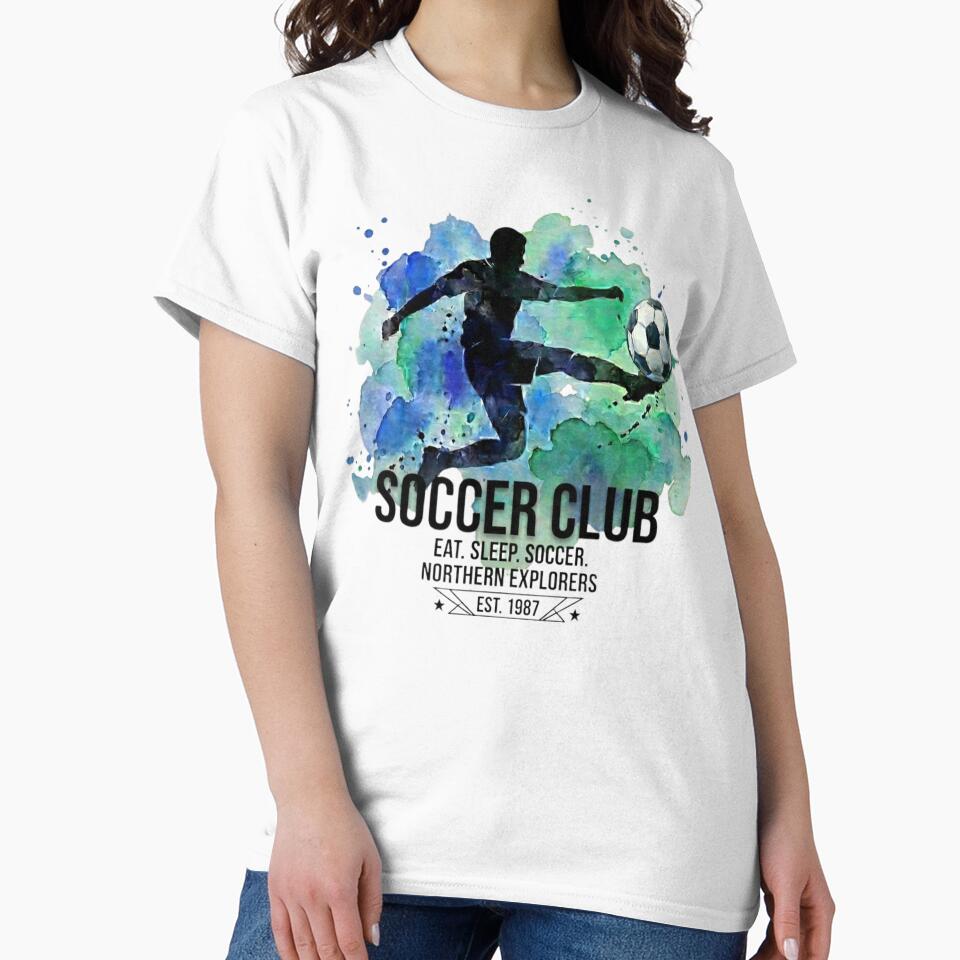 Watercolor Soccer Player Eat Sleep Soccer Club by SleepyPanda_Designs