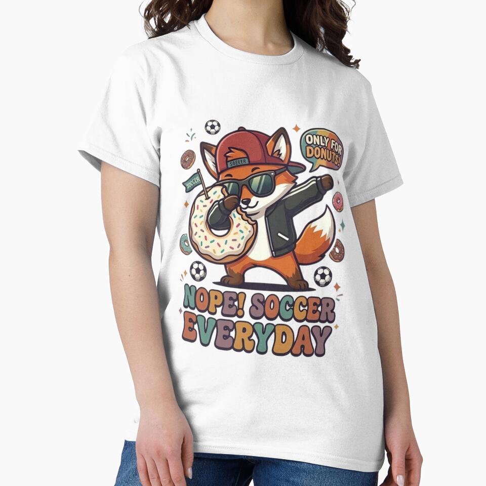 Funny Soccer Fox Dabbing Donut Lover Retro Street Soccer by Wear Sculpt