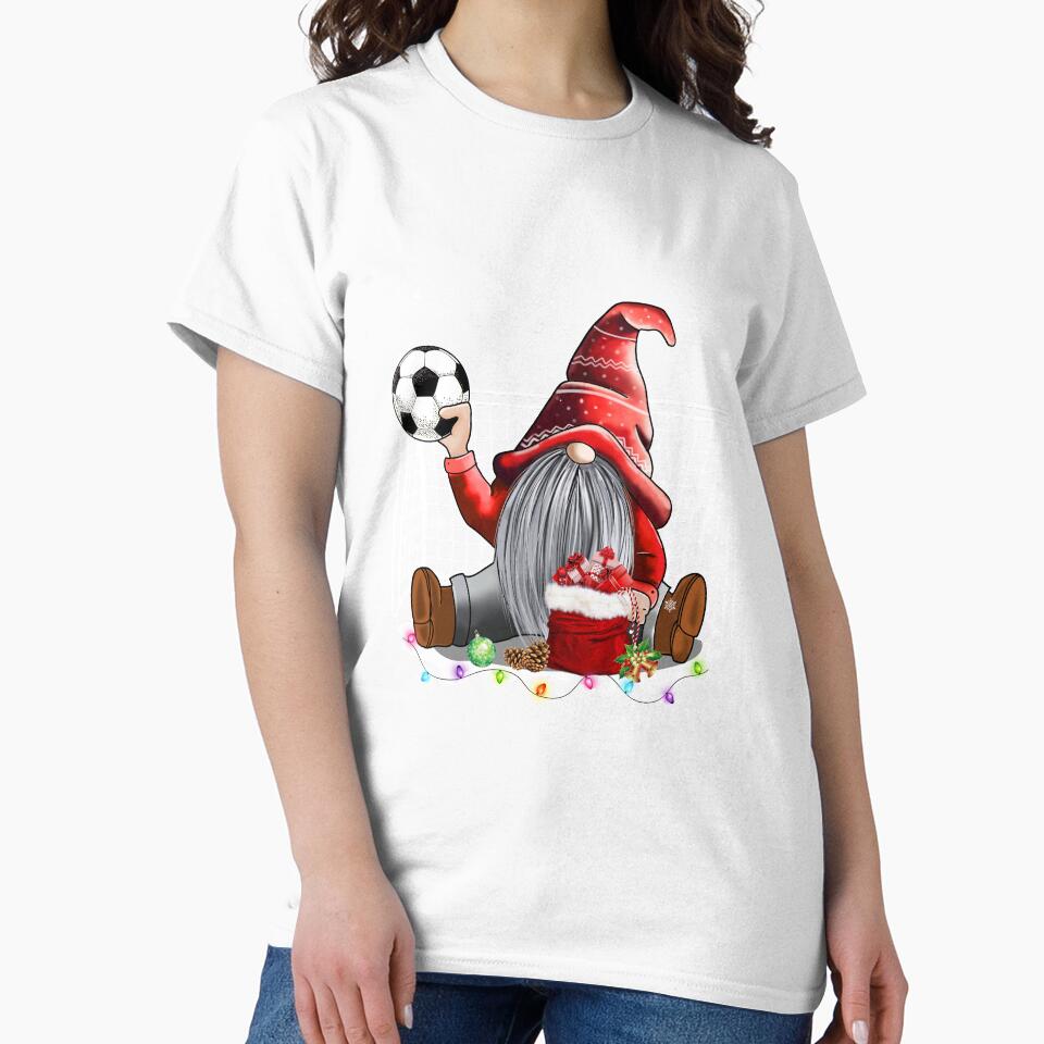 Best Xmas Santa Red Gnome Soccer Team Shirt Soccer Player Gnome Christmas T Shirt by tuanitus