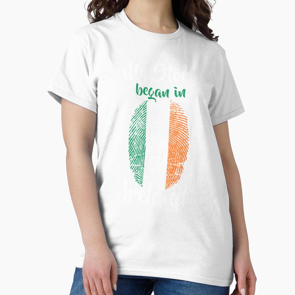 My story began in Ireland Flag Fingerprint DNA Irish by PartyShirts1