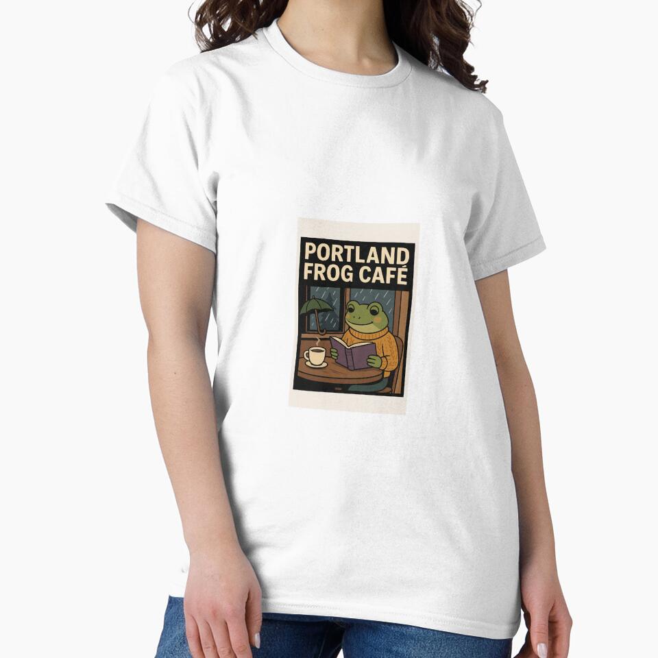 Portland Frog Café Vibes ☕? – Cozy Rainy Day Reading Mood by LoaiArt