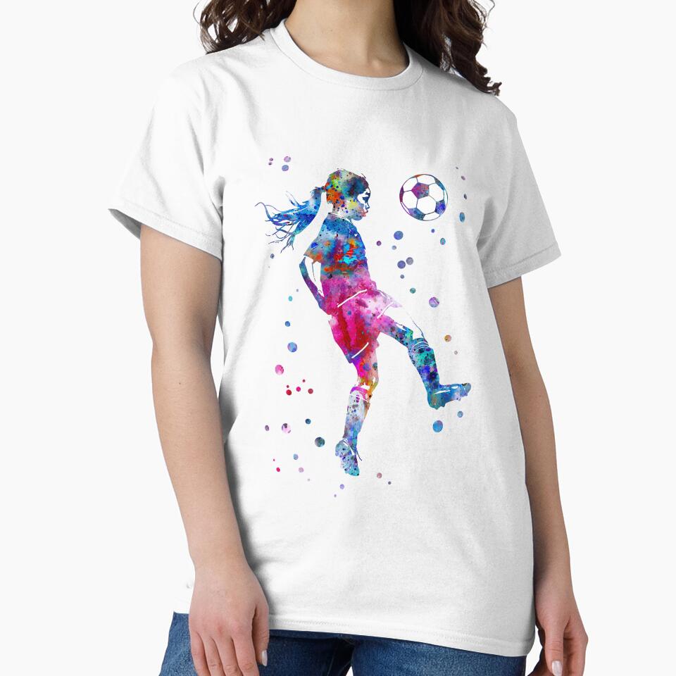 Soccer Player Little Girl With Ball by Rosaliartbook