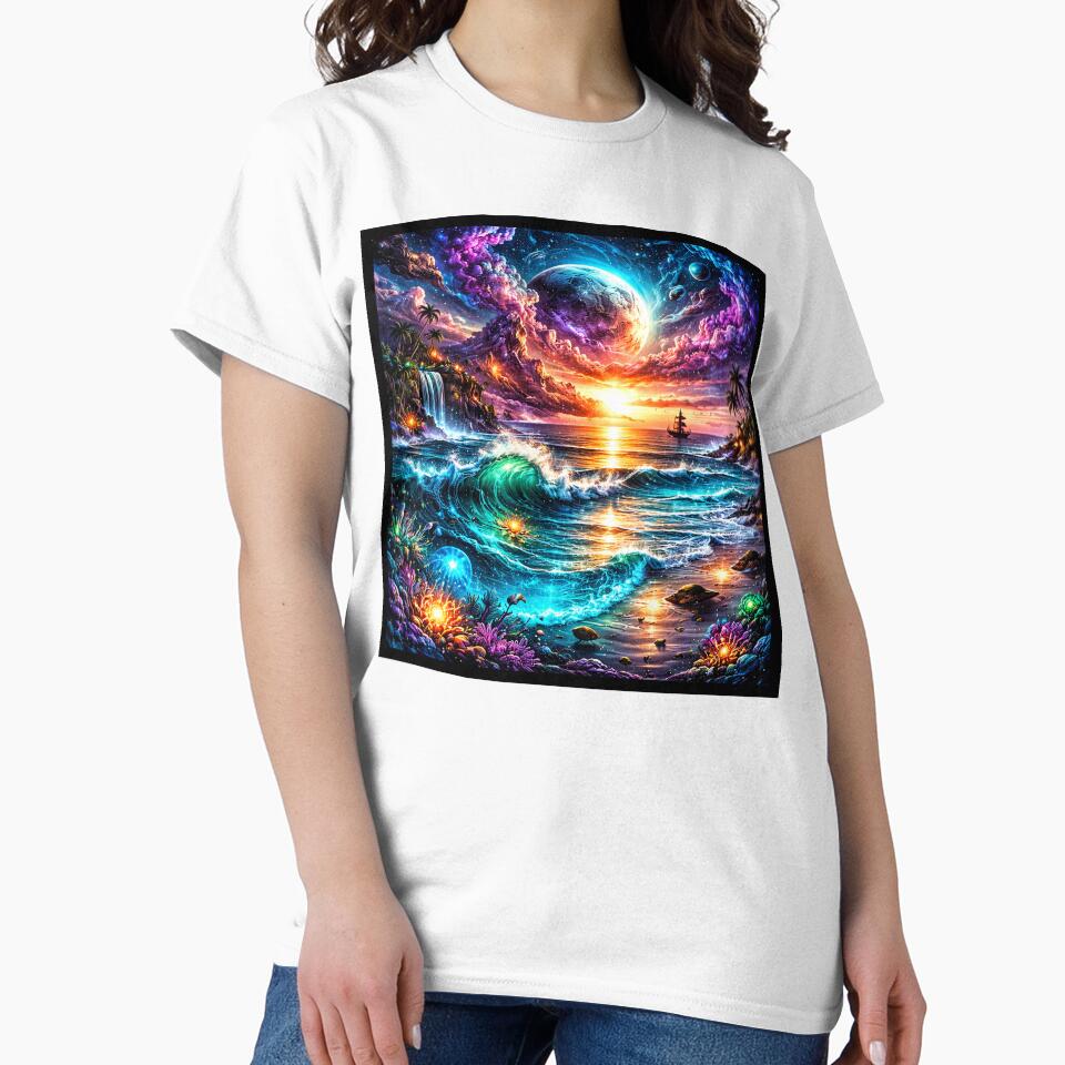 Psychedelic Ocean Cosmic Sea Trippy Waves Surreal Seascape Art by DrizzyV