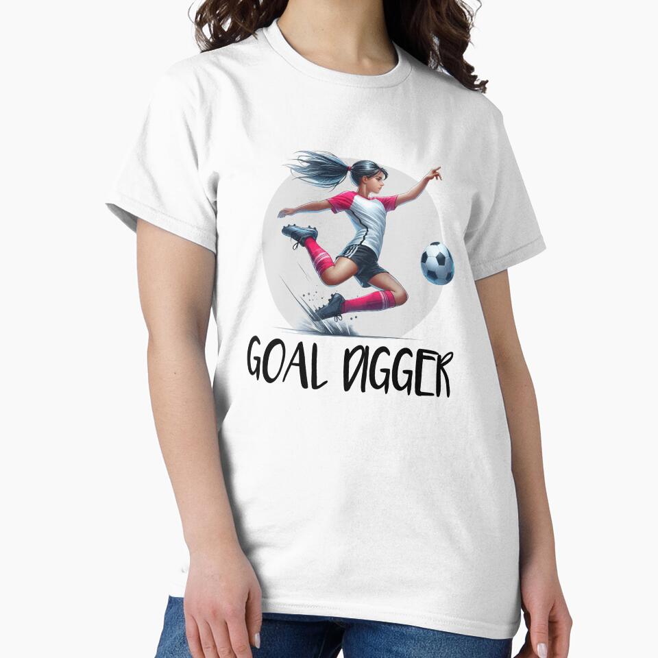 Goal Digger - Funny soccer ball - girl soccer player by DesignbyJanja