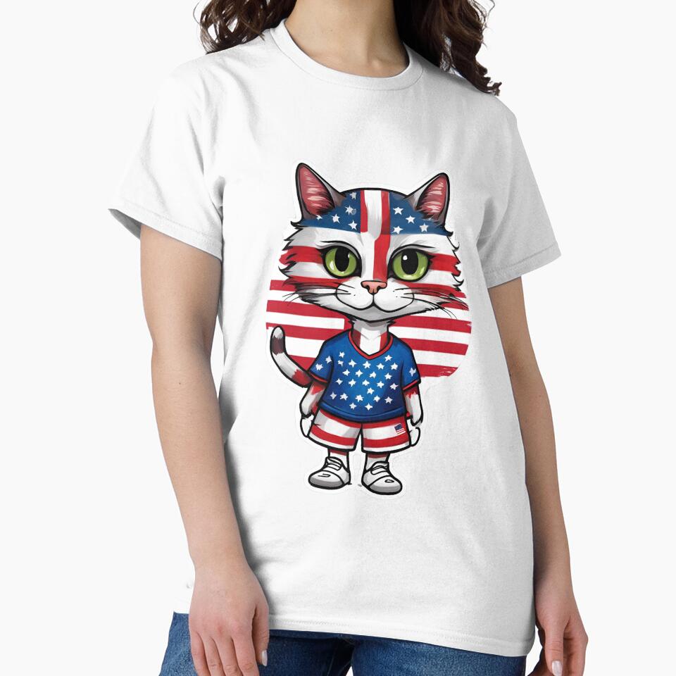 USA Sports Team: a Cat wearing colours of American Flag D12 by PerfectDay2Play