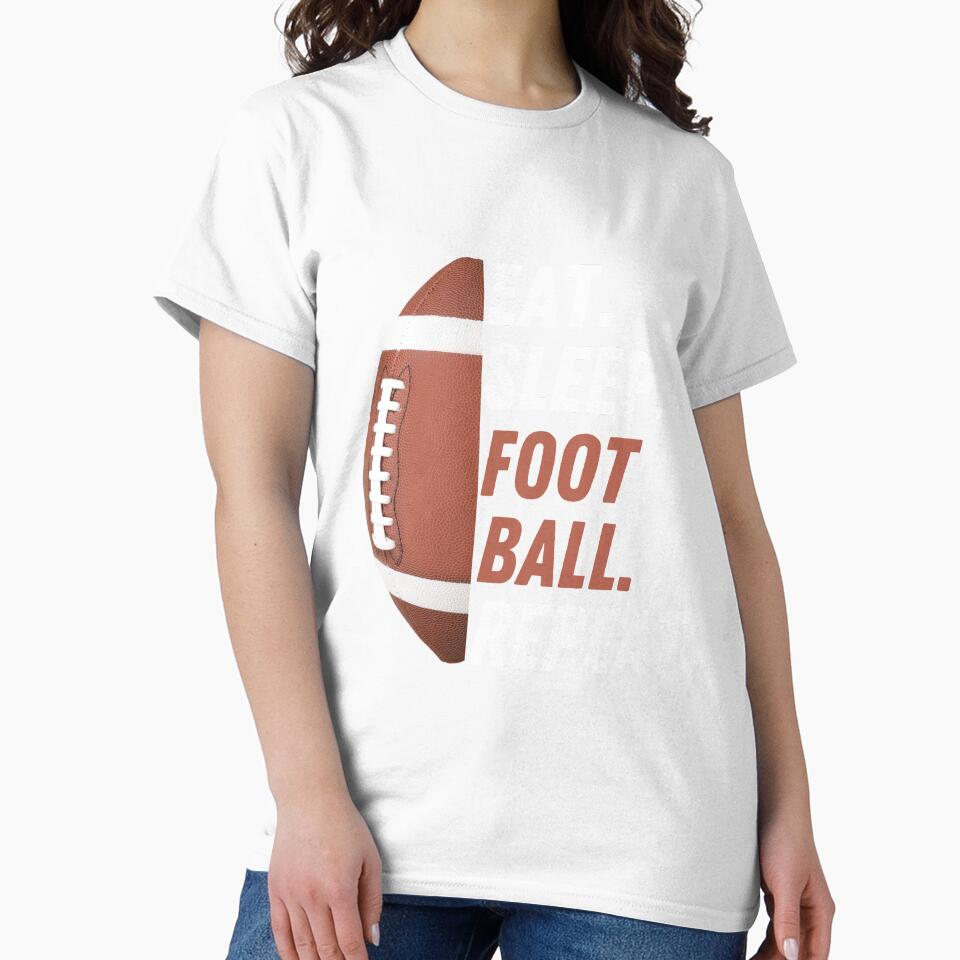 Eat Sleep Football Repeat T-Shirt Love Football Vintage Gift by Mustaph-Shop
