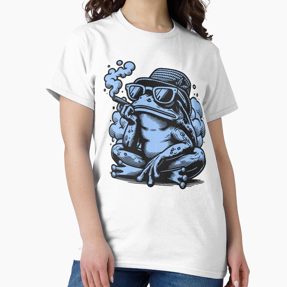 Cool Frog Smoking Cigar | Chill Frog Art, Retro Streetwear Frog Design, Relaxed Frog with Sunglasses, Hipster Animal Illustration by Graphic Botique