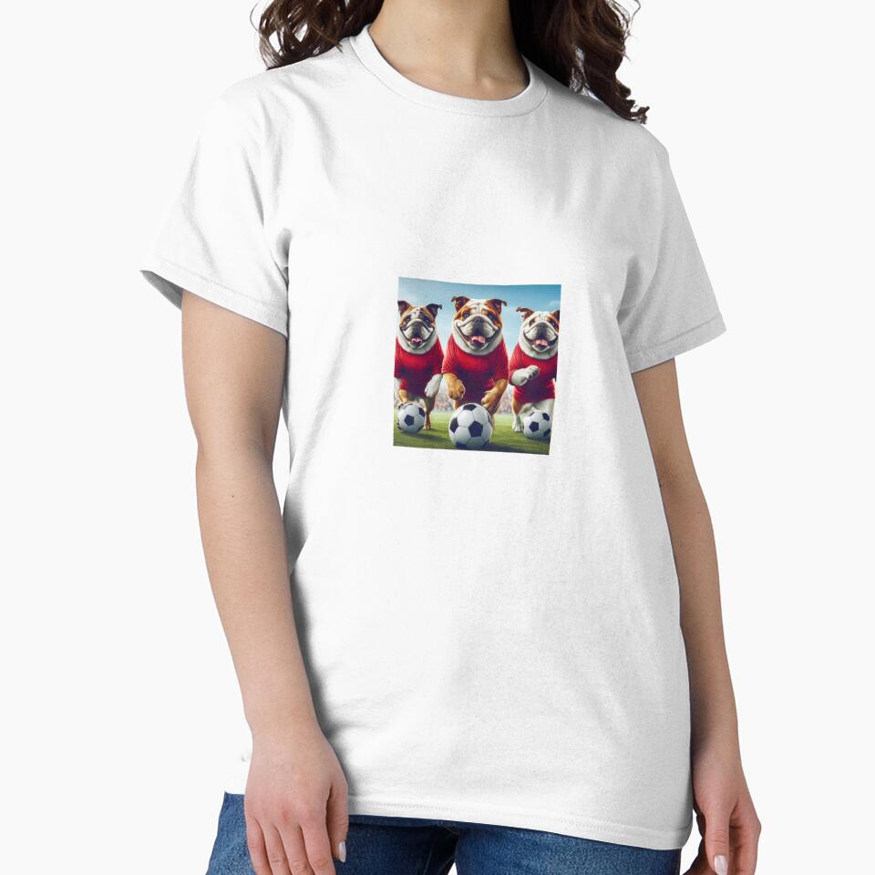 Bulldogs love football too! Soccer and Dog Lovers - Liverpool, Manchester United, Arsenal, Nottingham Forest - Any dog, any colour by Humour House Designs
