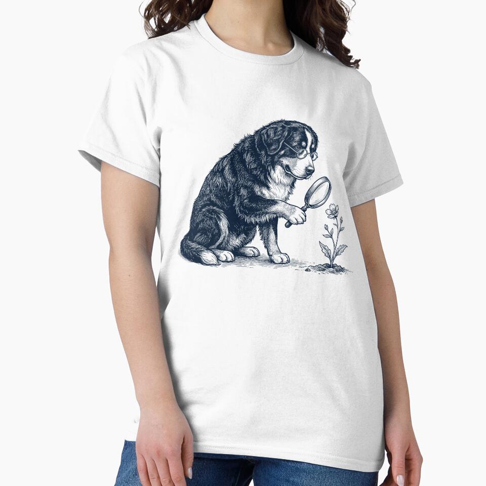 Vintage Bernese Mountain Dog Botanist Flower Dog Mom Dad by DoodleTortle