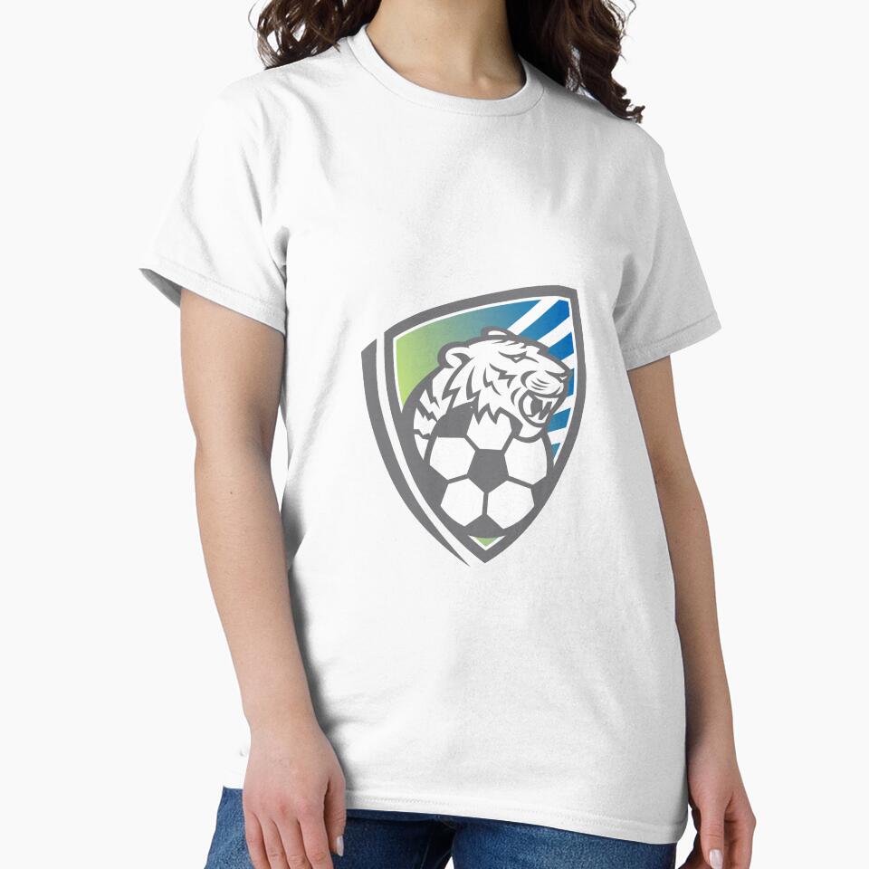 Tiger Soccer Ball Shield by patrimonio