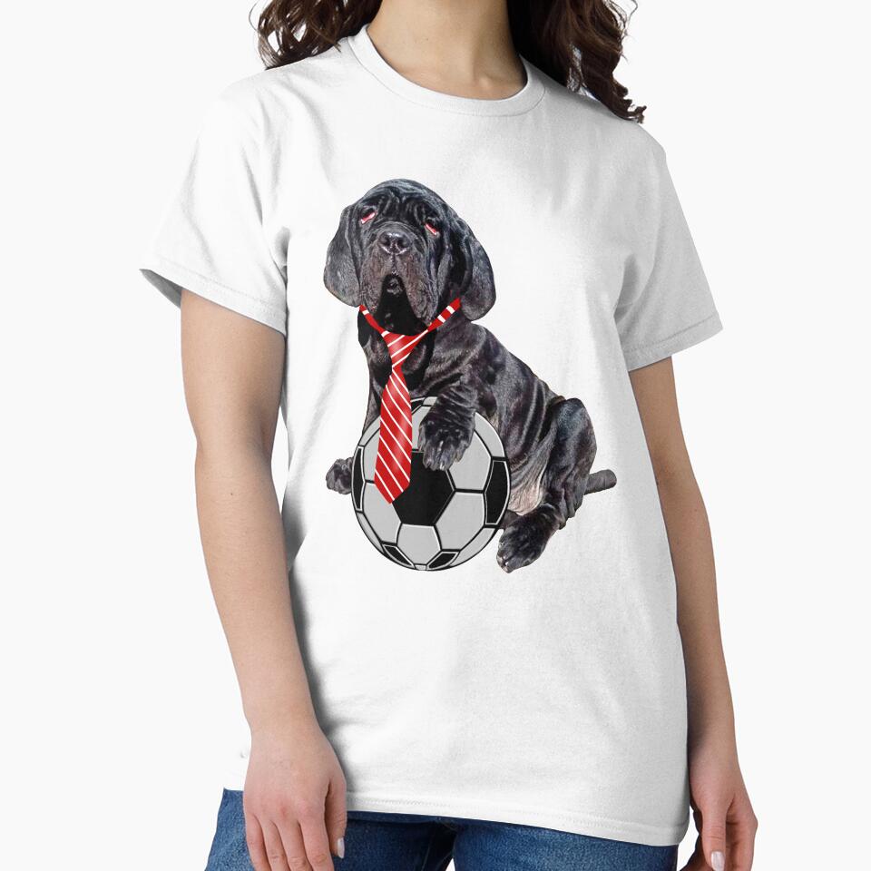 Black dog in a red tie and with a soccer ball by Galina Kostyaeva