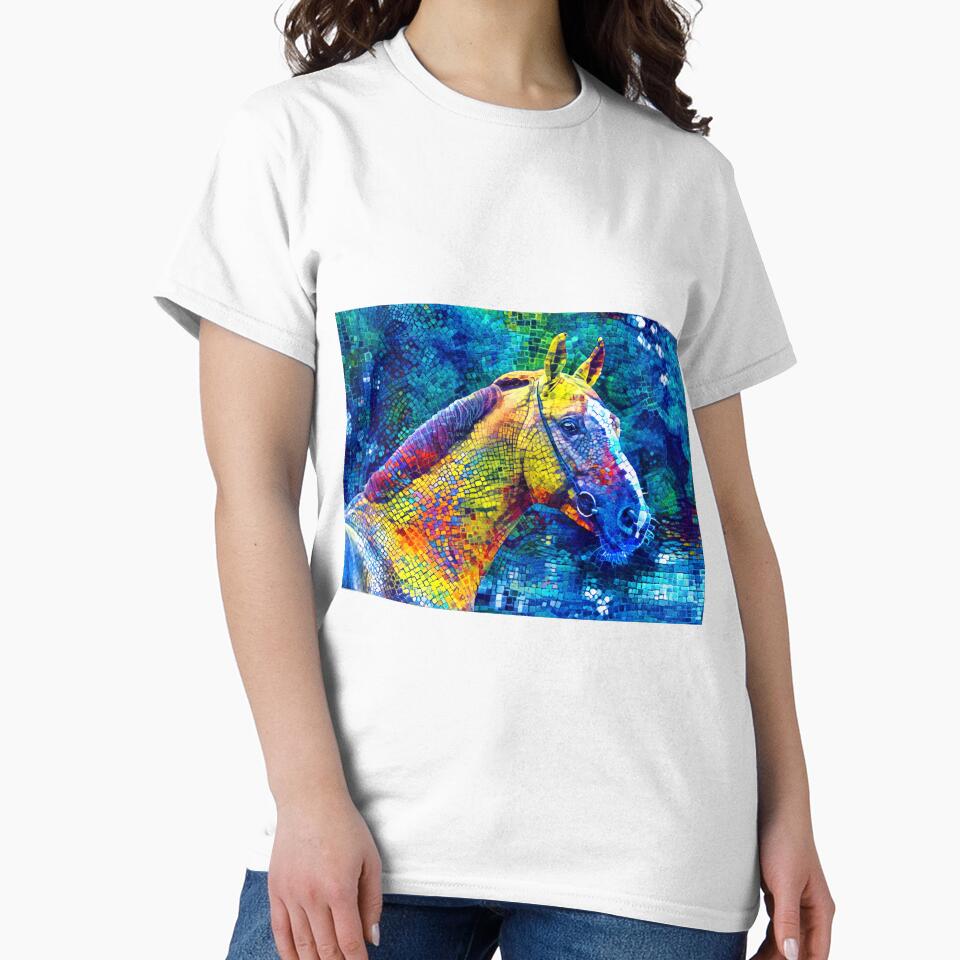 Orlov Trotter horse portrait – colorful mosaic by NickoPrints