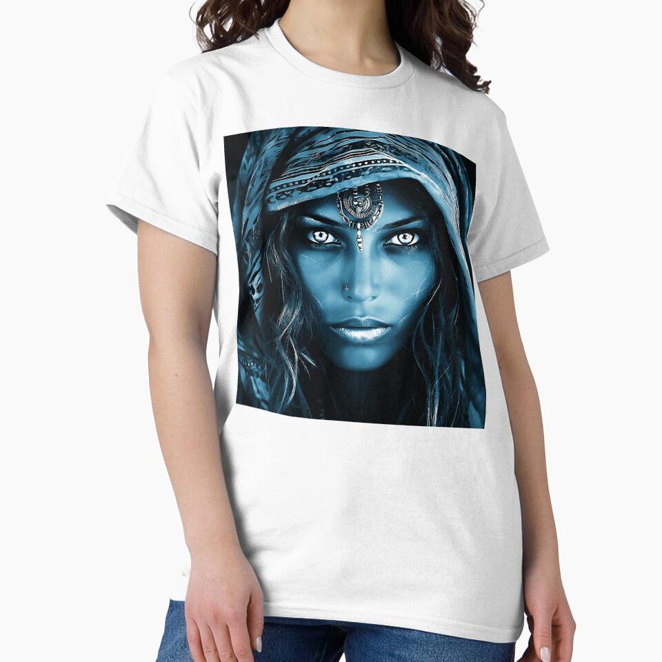 Mysterious Desert Woman In Cyanotype Hues Digital Art by DEC02