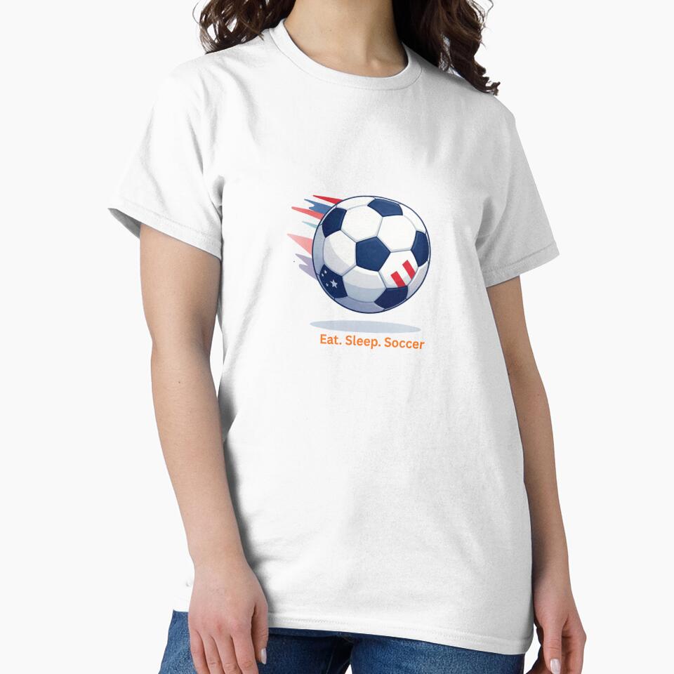 Eat Sleep Soccer Repeat Shirt, Funny Soccer Quote Tee, Soccer Fan Gift, Football Lover Apparel, Sports Lifestyle Design by gluxdesing