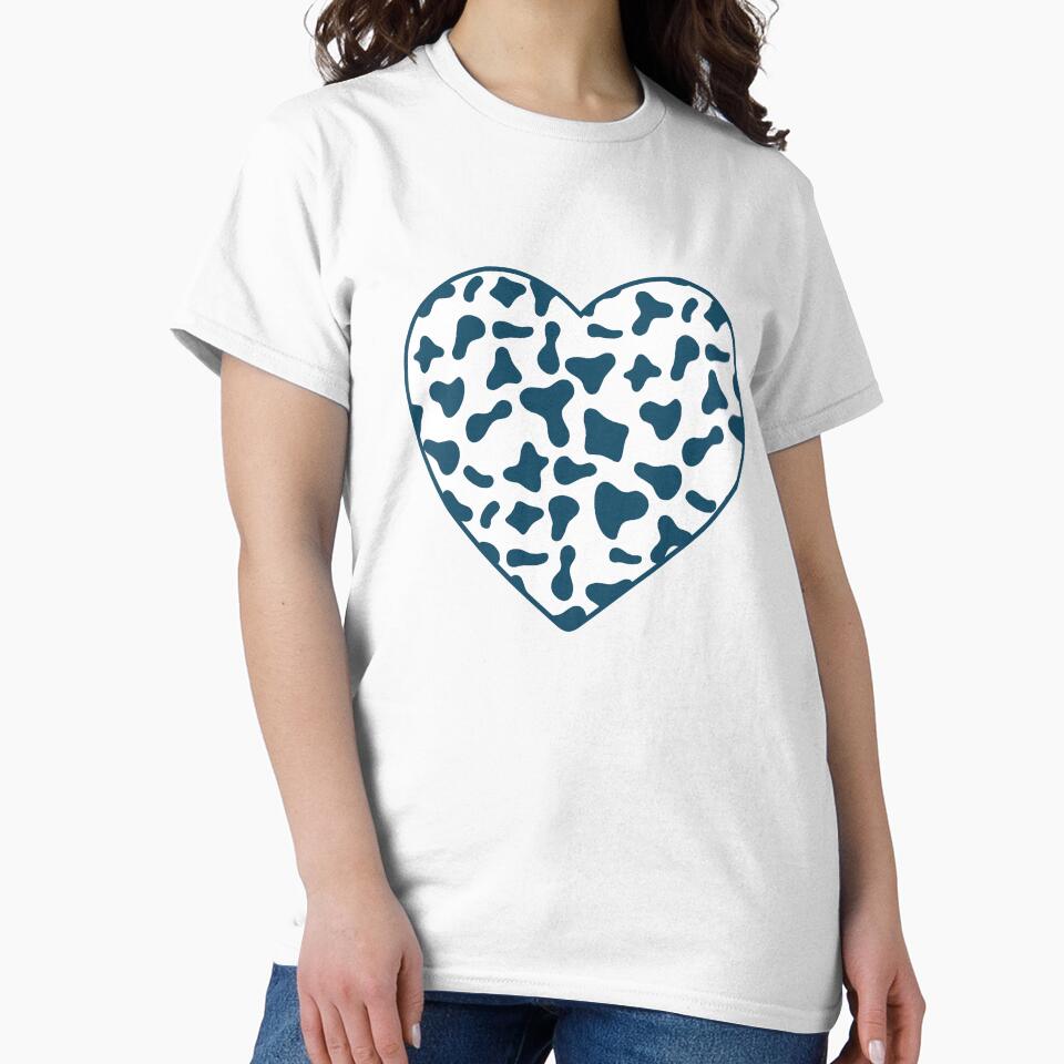 Royal Blue Cow Pattern on White Cowhide | White Cow Skin Heart by Cow-Print-Stuff