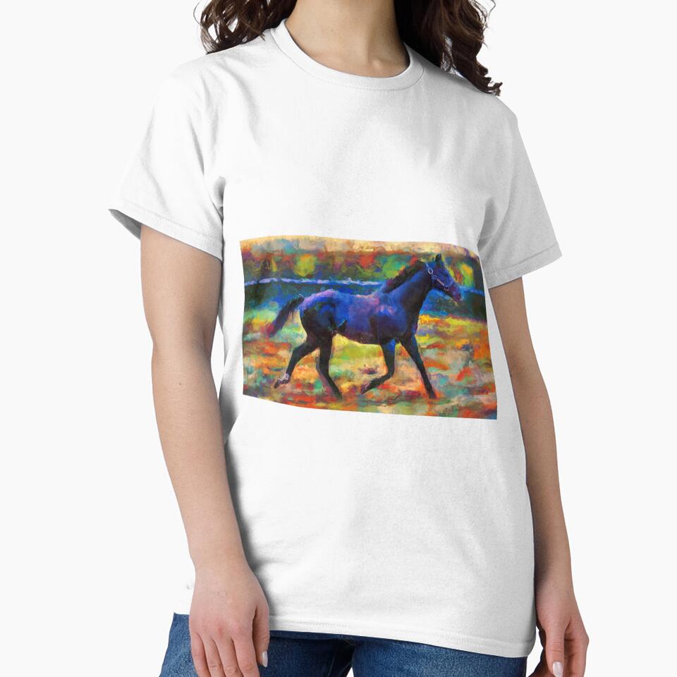 Thoroughbred horse running – colorful painting by NickoPrints