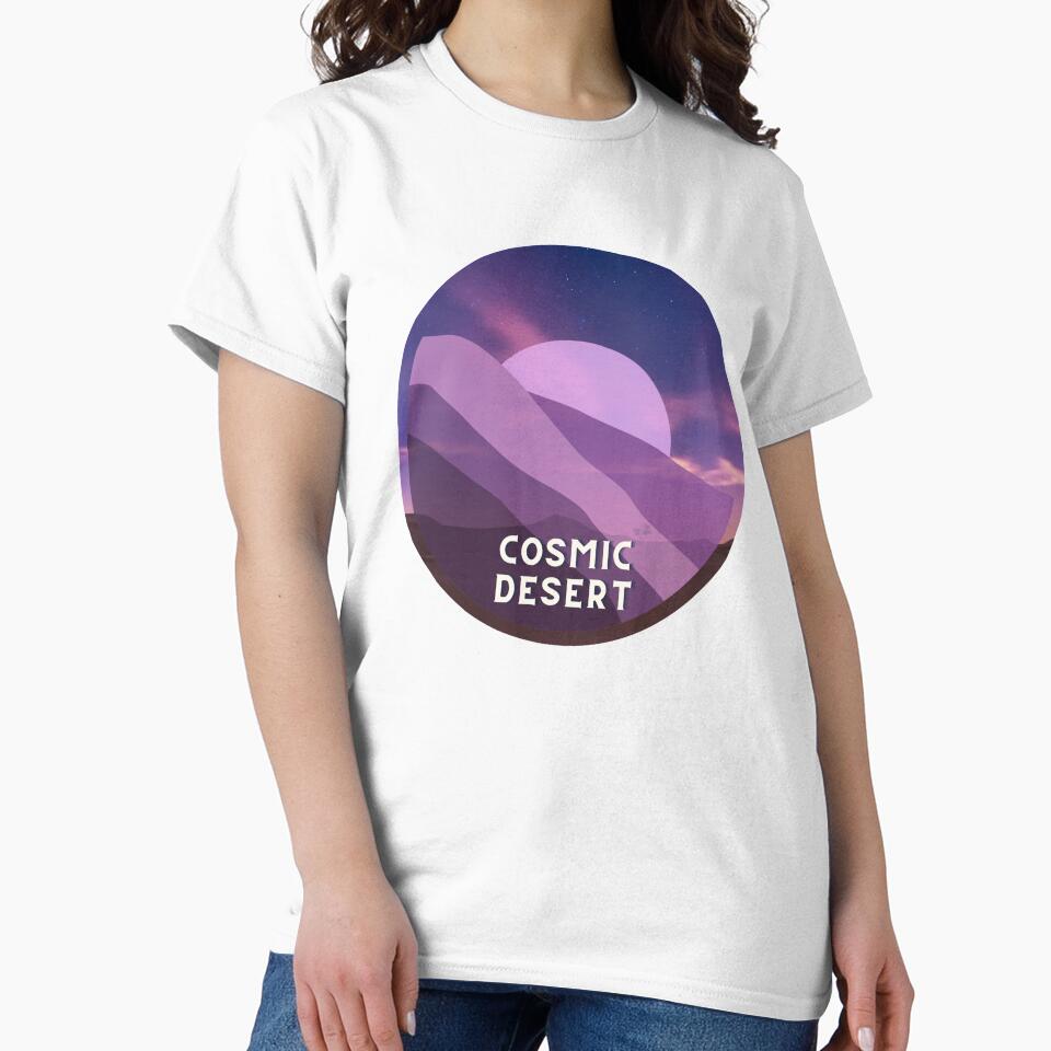 Nighttime Cosmic Desert | Purple Galaxy Sticker & TShirt by MiaDelelai