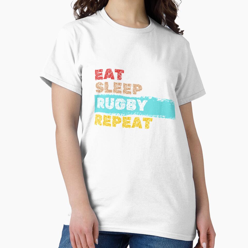 Eat Sleep Rugby Repeat Sports Lovers Gift by GabrieSketcham