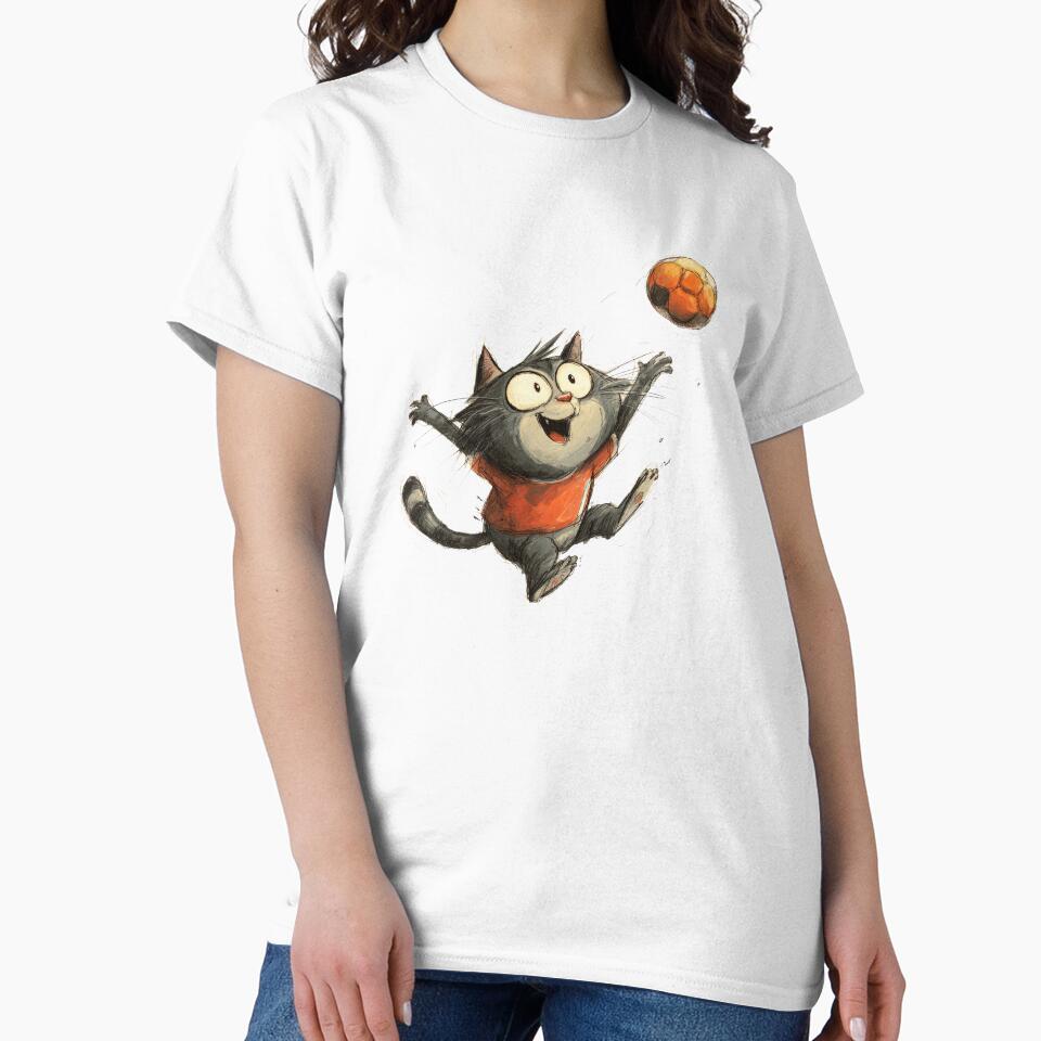 Funny Cat Playing Soccer Crazy Cat Soccer Player Gift Cute Football Cat Lover Funny Sports Cat Shirt by CozyPawCo