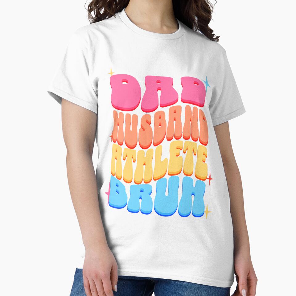Dad Husband Athlete, Retro Colorful Daddy design by BYNDART