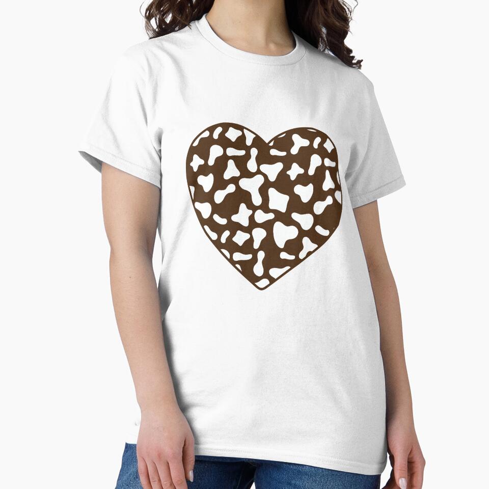 White Cow Pattern on Brown Cowhide | Brown Cow Skin Heart by Cow-Print-Stuff