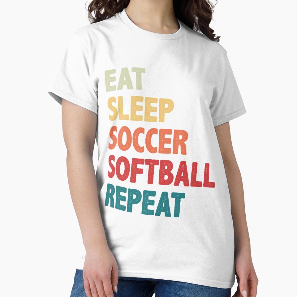 Eat Sleep Soccer Softball Repeat Women by BlueBerry-Pengu