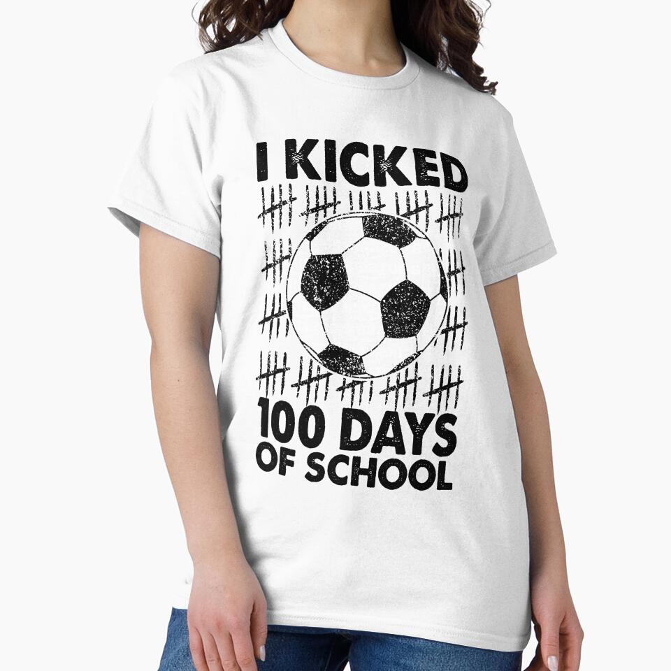 I Kicked 100 Days of School Soccer 100th Day Sport Kids Boys by KevinorNorris