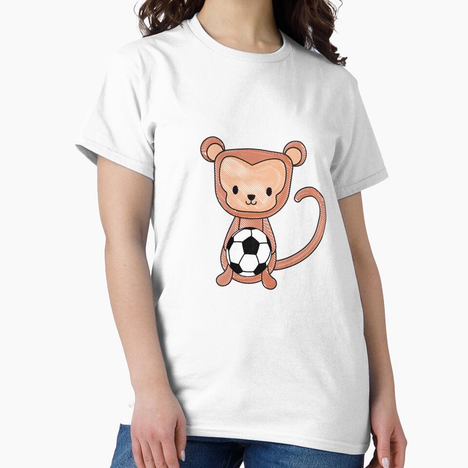 Cute Monkey Holding Soccer Ball by ijdesigns