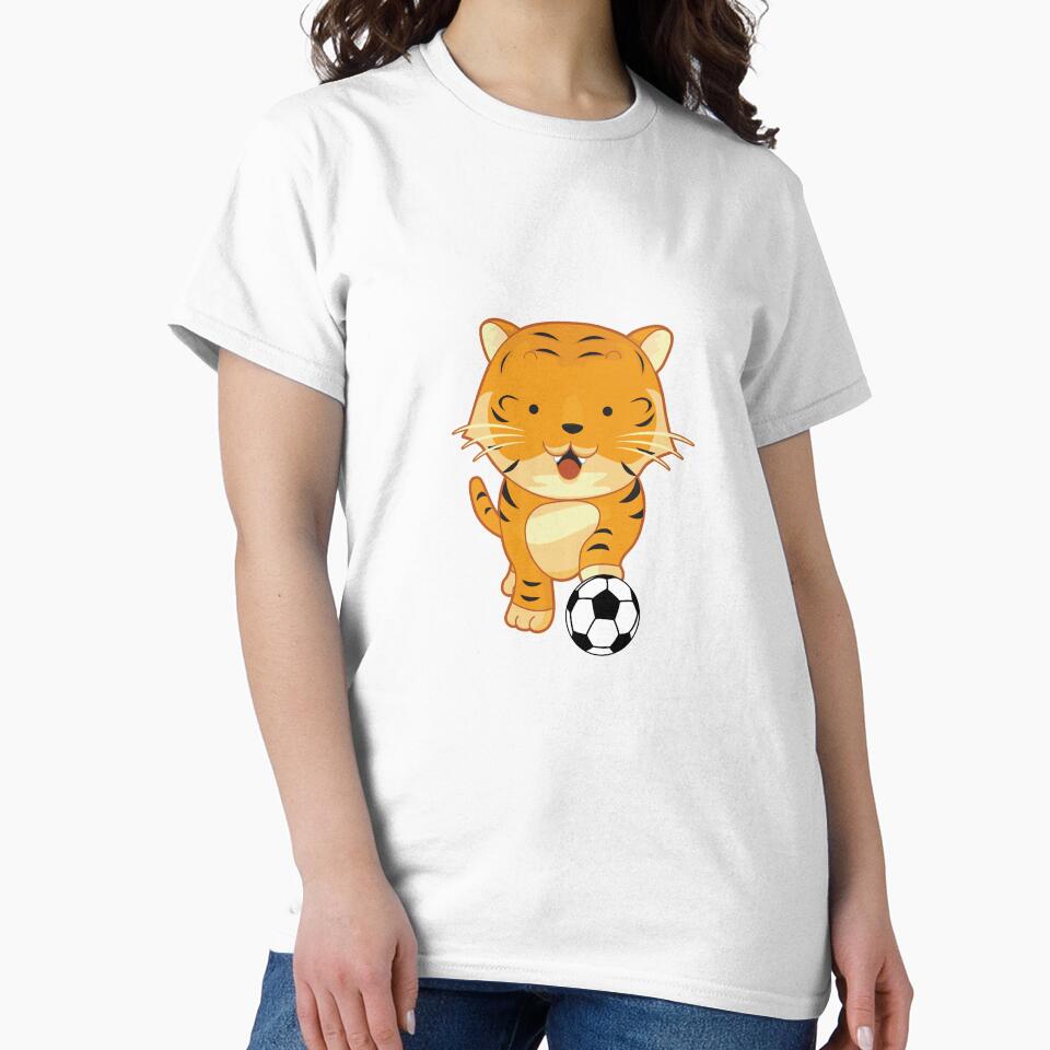Cute Tiger Holding Soccer Ball by ijdesigns