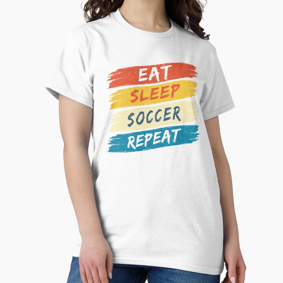 Eat Sleep Soccer Repeat (retro colours) by Numero14