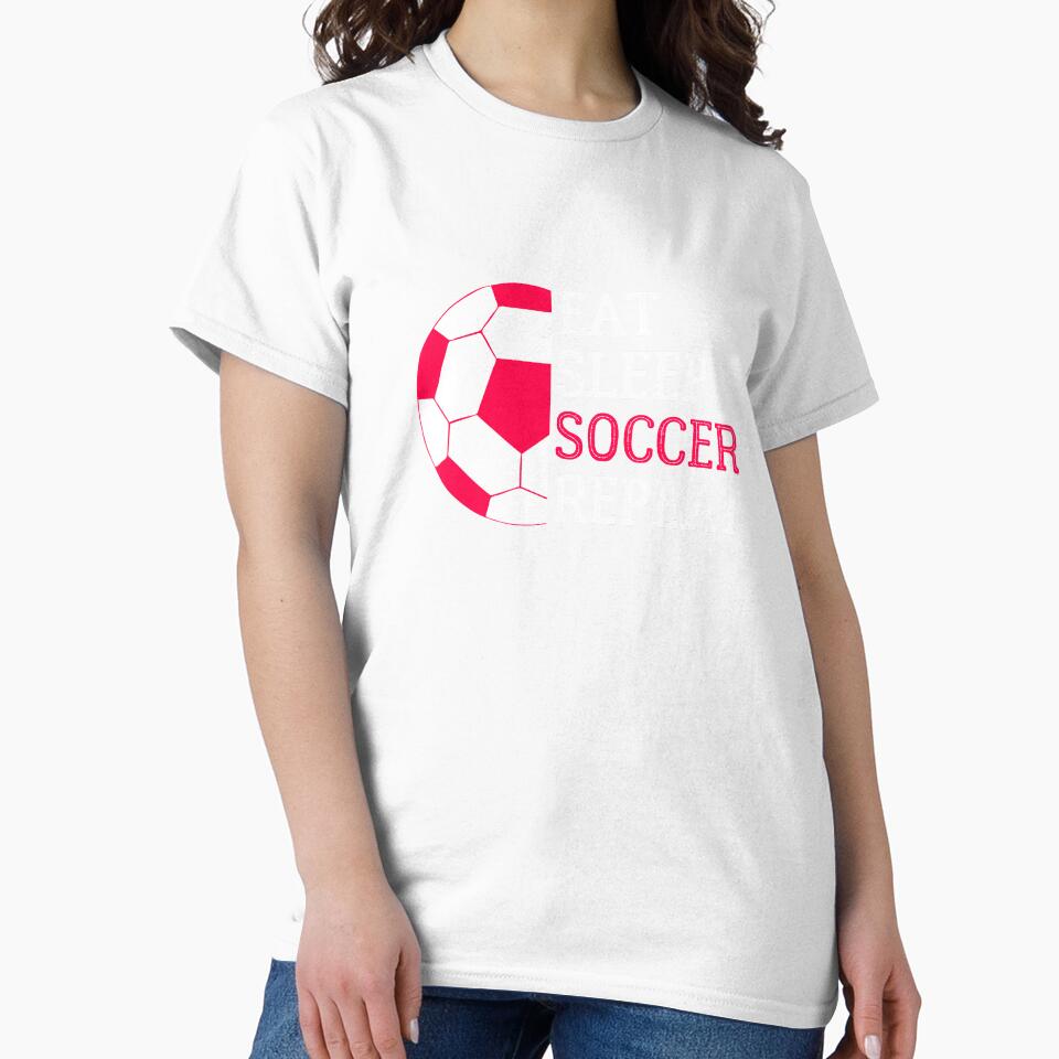 Eat Sleep Soccer Repeat, Eat Sleep Ball Repeat, Soccer Player Print by Auntieck