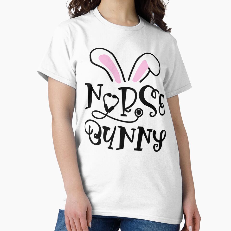 Nurse Bunny Easter Shirt RN Nursing Student Gift by Suberodesigns