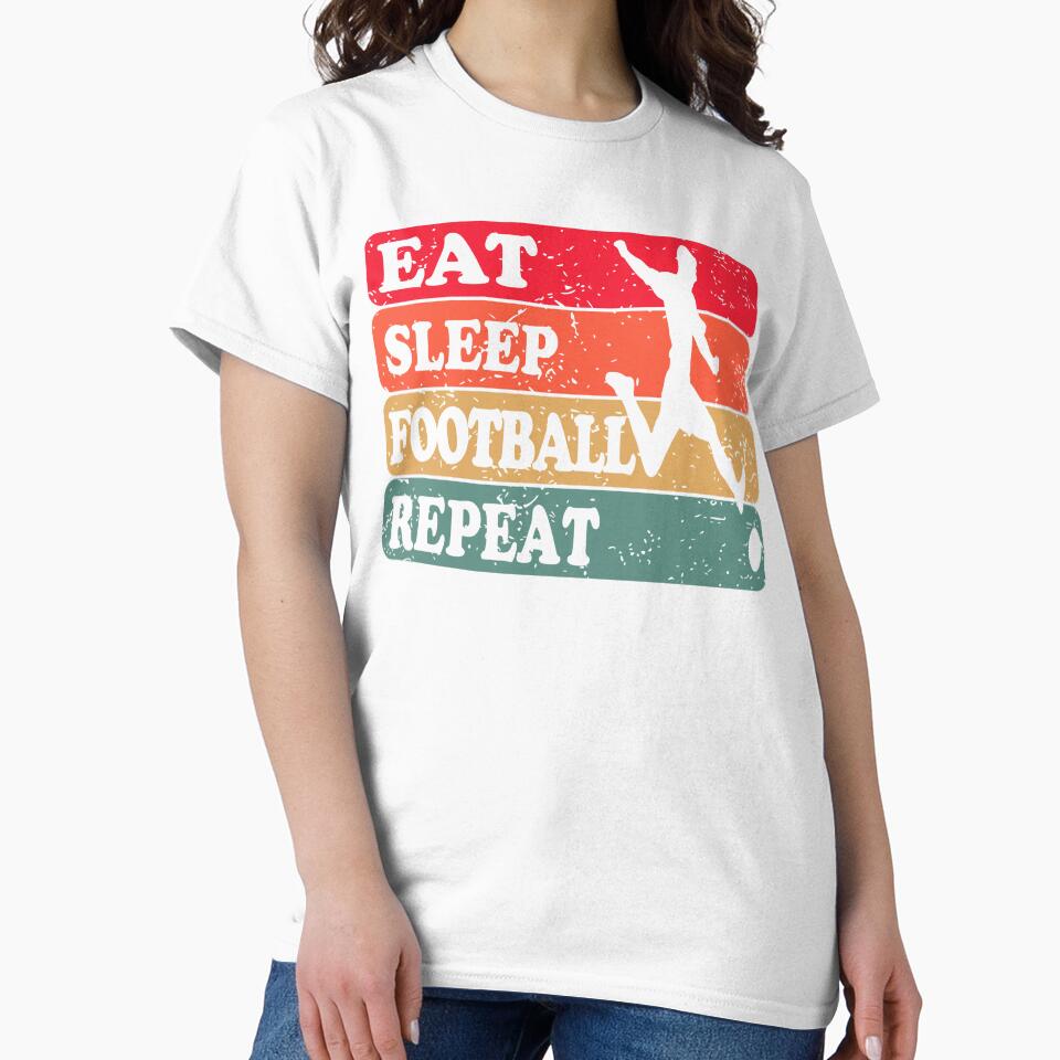 EAT SLEEP FOOTBALL REPEAT by Lily Art