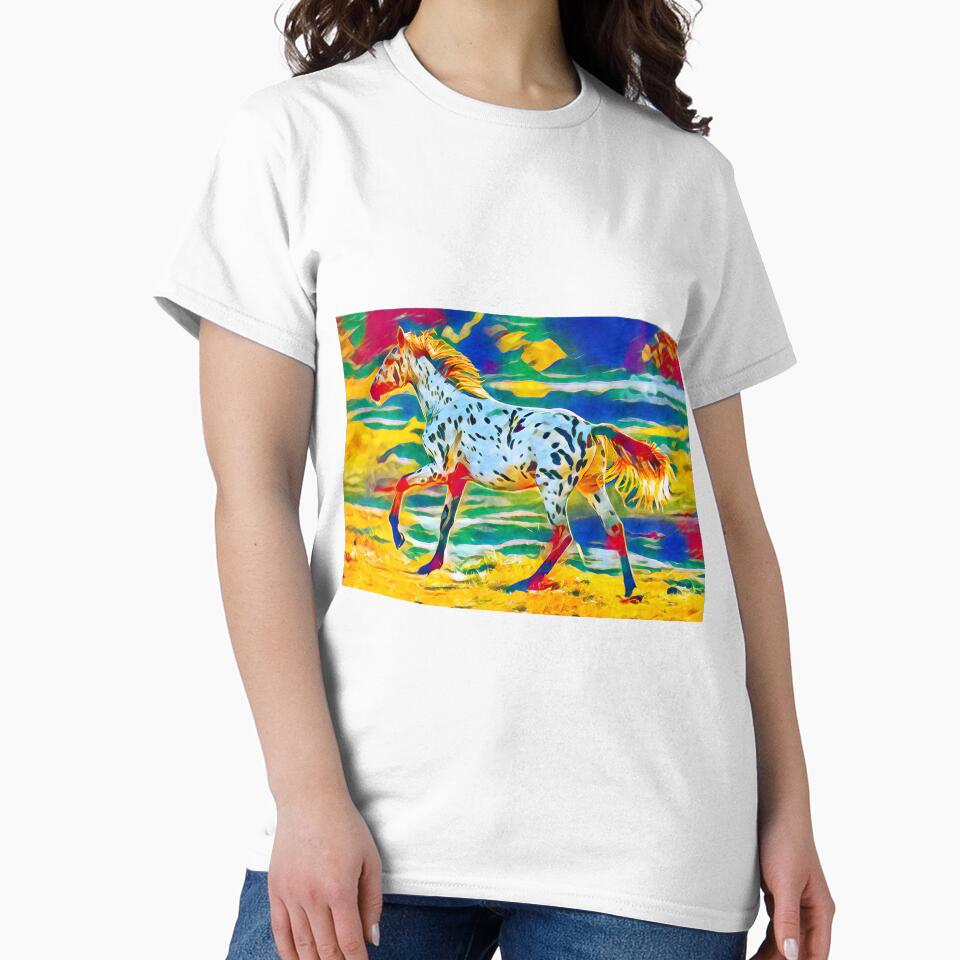 Colorful appaloosa horse walking – digital painting by NickoPrints